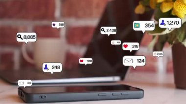 Sosyal medya ve bilgilendirme simgeleri. Sosyal ağ konsepti. yüksek kalite