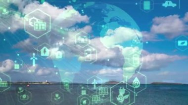Gelecekteki çevresel koruma ve sürdürülebilir ESG modernizasyon gelişimi yenilenebilir kaynak teknolojisini kullanarak kirliliği ve karbon emisyonunu azaltmak. Yüksek kalite 4k görüntü