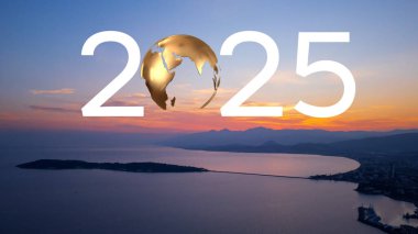 2025 yılbaşı konsepti. Çevre teknolojisi konsepti. Sürdürülebilir kalkınma hedefleri. SDG 'ler. hq