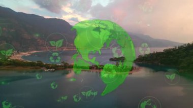 Gelecekteki çevresel koruma ve sürdürülebilir ESG modernizasyon gelişimi yenilenebilir kaynak teknolojisini kullanarak kirliliği ve karbon emisyonunu azaltmak. Yüksek kalite 4k görüntü
