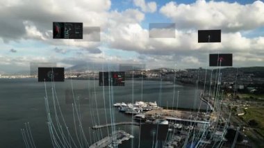 İş verileri analitik arayüzü akıllı şehrin üzerinde uçuyor ve iş zekasının geleceğini değiştiriyor. Stratejik plan için büyük verileri analiz etmek için bilgisayar yazılımı ve yapay zeka kullanılır
