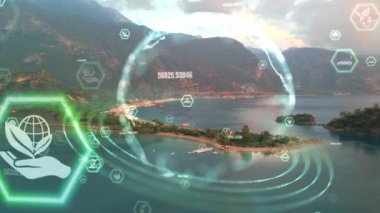 Gelecekteki çevresel koruma ve sürdürülebilir ESG modernizasyon gelişimi yenilenebilir kaynak teknolojisini kullanarak kirliliği ve karbon emisyonunu azaltmak. Yüksek kalite 4k görüntü