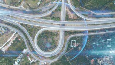 Ulaşım ve teknoloji konsepti. Akıllı Ulaşım Sistemleri. Hizmet olarak hareket kabiliyeti. Yüksek kalite 4k görüntü