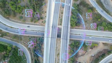 Ulaşım ve teknoloji konsepti. Akıllı Ulaşım Sistemleri. Hizmet olarak hareket kabiliyeti. Yüksek kalite 4k görüntü