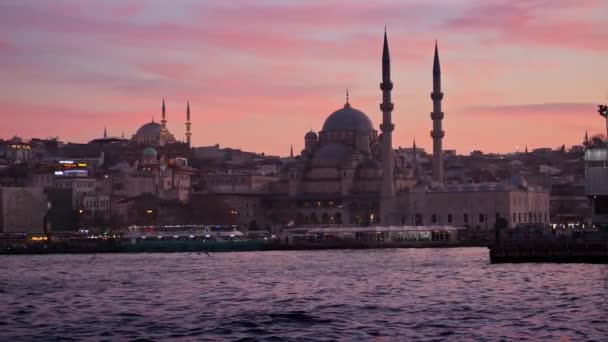 Březen 2023 Turecko Istanbul Úžasný Západ Slunce Nad Bospor Kadikoj — Stock video