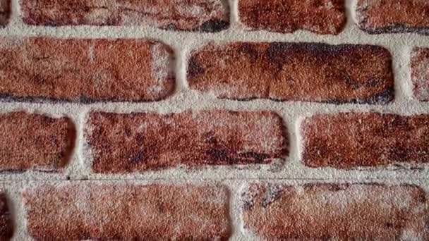 Dolly Shot Red Brick Wall Texture Abstract Background Backdrop — Stock Video