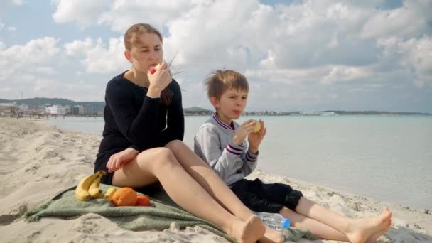 Uma Mãe Seu Filho Compartilham Momento Feliz Juntos Pois Fazem — Vídeo de Stock