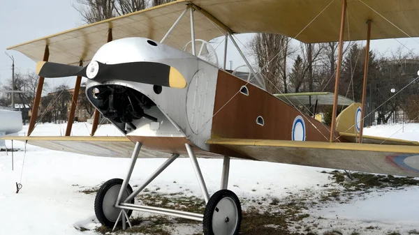 Old Retro Biplane Open Air Museum Ukraine Kyiv Zhulyani Museum — Stok fotoğraf