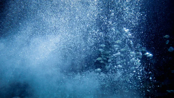 Abstract Shot Van Zeepbellen Die Vanaf Oceaanbodem Naar Het Zeewateroppervlak — Stockfoto