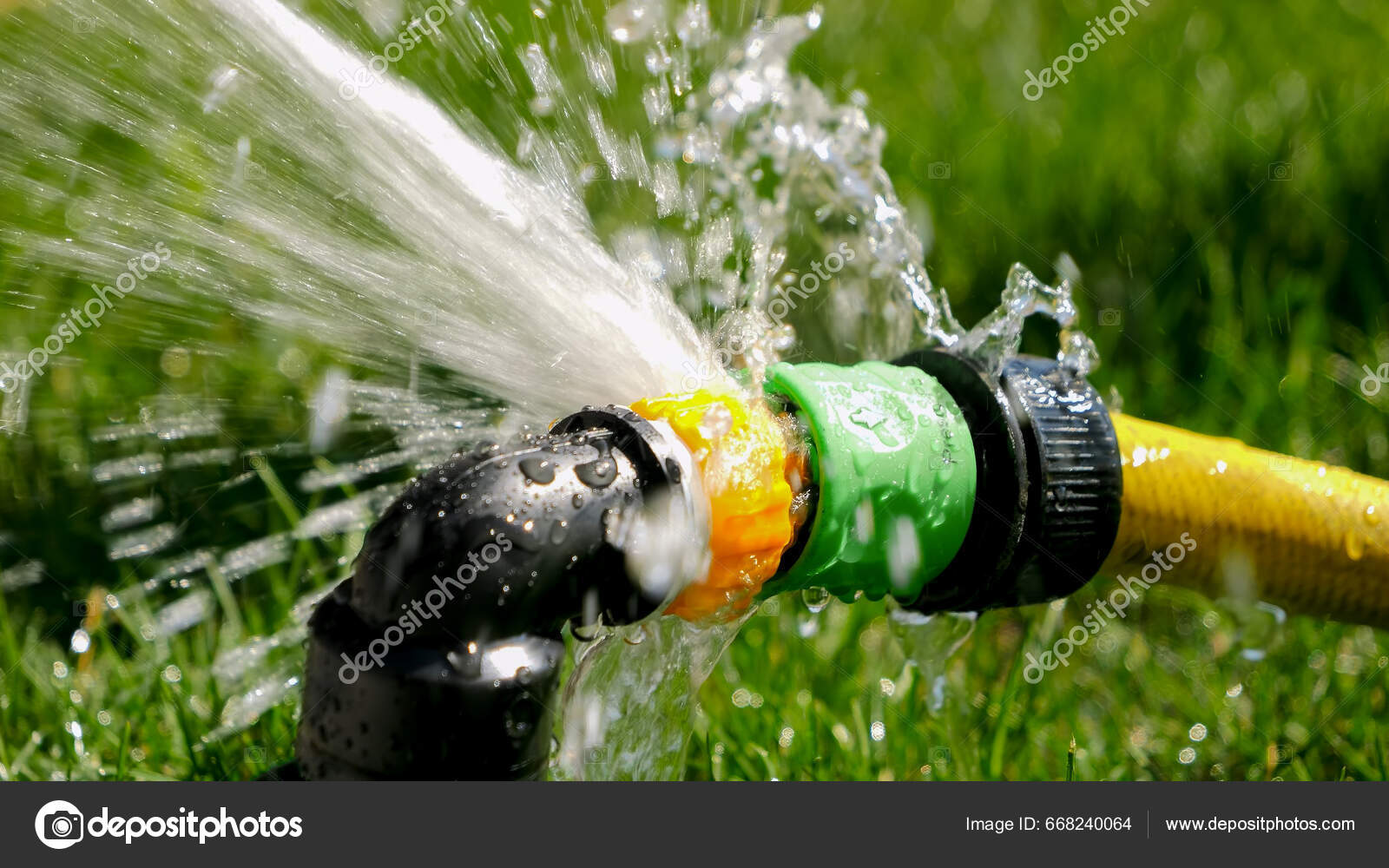 Water Leaking Flowing Pipe Gardening Hose Connection Water Waste Equipment  Stock Photo by ©Kryzhov 668240064