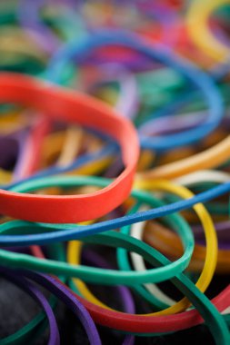 Renkli lastik bant grubu.