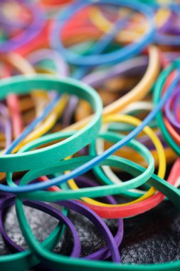 Renkli lastik bant grubu.
