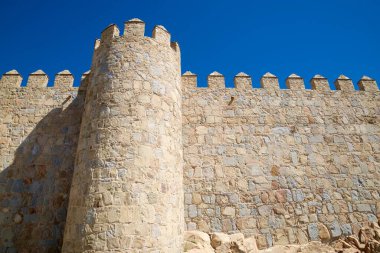 Avila şehrinde duvar, İspanya 'da Castilla Leon.