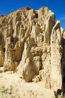 Zaragoza Eyaleti 'nde Aguarales de Valpalmas olarak bilinen jeolojik oluşum, İspanya' da Aragon.