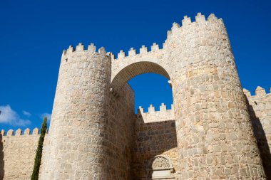 Avila şehrinde duvar, İspanya 'da Castilla Leon.