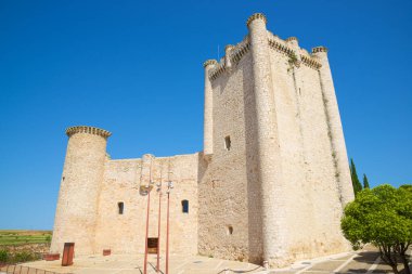 İspanya 'nın Guadalajara ilindeki Castilla La Mancha' daki Torija kalesi..