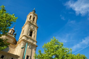 İspanya 'da Virgen del Pilar, Zaragoza, Aragon Bazilikası manzarası