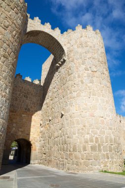 Avila şehrinde duvar, İspanya 'da Castilla Leon.