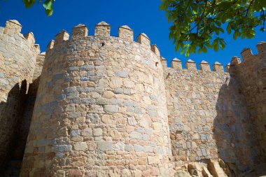 Avila şehrinde duvar, İspanya 'da Castilla Leon.