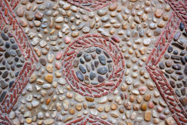 Santo Domingo de Silos Manastırı 'nın parke taşı zemininin detayları, Burgos Eyaleti, İspanya Castilla Leon.