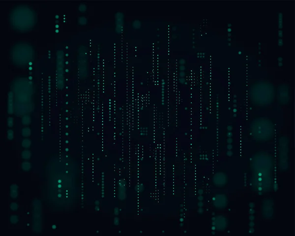 Технологическая Фоновая Векторная Иллюстрация Матрикс Бинарный Компьютерный Код Падающие Зеленые — стоковый вектор