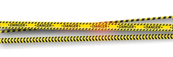 Black Yellow Stripes Set Warning Tapes Danger Signs Caution Barricade — Stock Vector