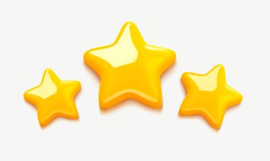 soyut altın karikatür 3D yıldızlar, oyunda yaşamın sembolü, oyunun simgeleri, dolgun hacimli parlak yıldızlar, turuncu-sarı plastik, parlayan yıldızlar. resimleme