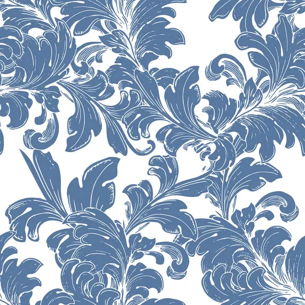 Klasik çiçek desenleri. Arka plan. Çiçekli süs dokusu. Vektör el çizimi damaske deseni. Duvar kağıtları, tekstil, ambalaj için kusursuz doku. vektör