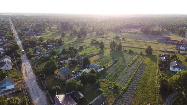 Picturesque Ukrainian Village Rivne Region West Country High Quality Aerial Stockbild