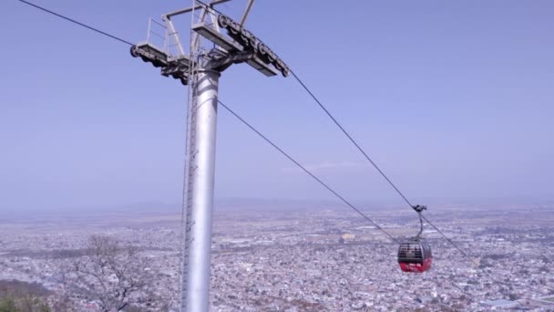 Kabelbil San Bernardo Hill Salta Huvudstad Provinsen Salta Argentina Sydamerika — Stockvideo