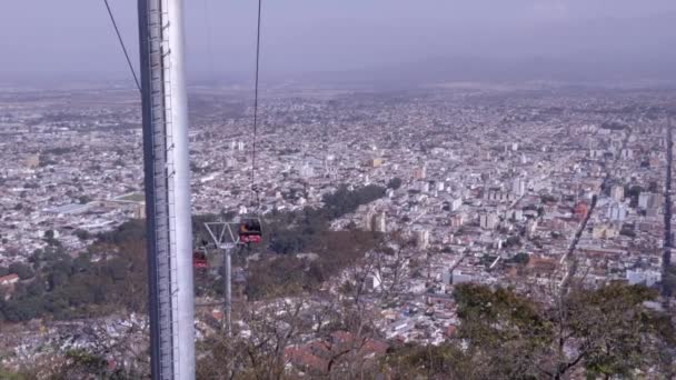 Seilbahn Auf Dem San Bernardo Hill Salta Hauptstadt Der Provinz — Stockvideo