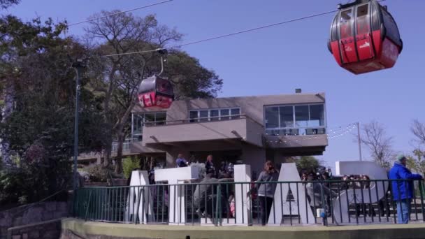 Turistas Teleféricos Del Cerro San Bernardo Ciudad Salta Argentina América — Vídeo de stock