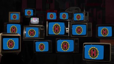 Hamilton County, Ohio ve Vintage Televisions bayrağı. 4K Çözünürlüğü.