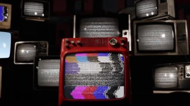 FIFA Dünya Kupası Kupası Kupası ve Vintage Televisions. 4K Çözünürlüğü.