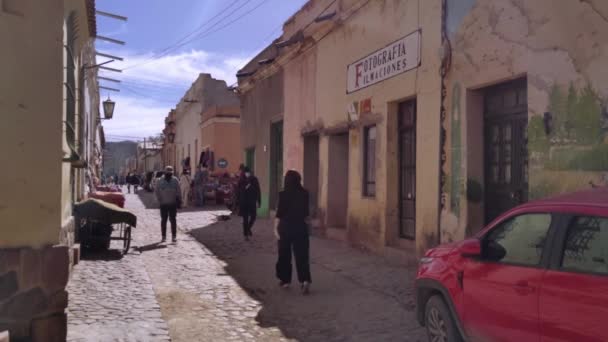 Οδός Στην Tilcara Που Βρίσκεται Στην Επαρχία Jujuy Αργεντινή — Αρχείο Βίντεο