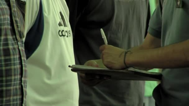 Состав Заключенных Холле Старой Тюрьмы Аргентине Закрыть — стоковое видео