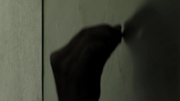 Hand Male Teacher Writing Green Chalkboard Education Class Prisoners Argentine — Stok Video