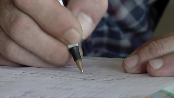 Hand Inmate Writing His Notebook Educational Class Prisoners Argentine Prison — Stok Video