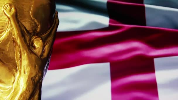 Vlajka Anglie Fifa World Cup Trophy Rozlišení — Stock video
