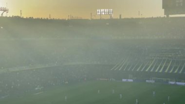 View of La Bombonera Stadium and Boca Juniors Fans during a Match in Buenos Aires, Argentina. 4K Resolution.