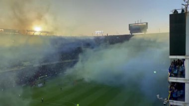 View of La Bombonera Stadium and Boca Juniors Fans during a Match in Buenos Aires, Argentina. 4K Resolution.