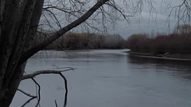 Neuquen Nehri, Sunset, Neuquen Eyaleti, Patagonya, Arjantin, Güney Amerika.  