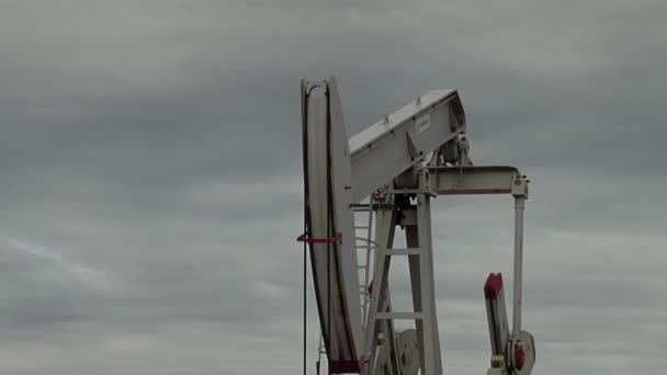 Pumpjack Operating Oil Well Plaza Huincul Neuquen Province Patagonia Argentina — 图库视频影像