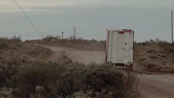 Truck Dirt Road Neuquen Province Argentina — Vídeos de Stock