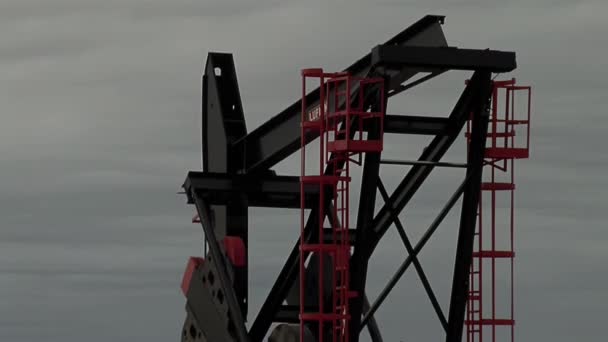 Ein Pumpjack Fördert Aus Einer Ölquelle Der Provinz Neuquen Norden — Stockvideo