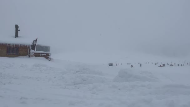 Lidé Praktikující Sněhové Sporty Lyžařském Středisku Chapelco Provincii Neuquen Argentina — Stock video