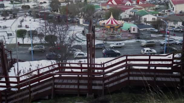 Arjantin Başkenti Tierra Del Fuego Nun Başkenti Ushuaia Daki Plaza — Stok video