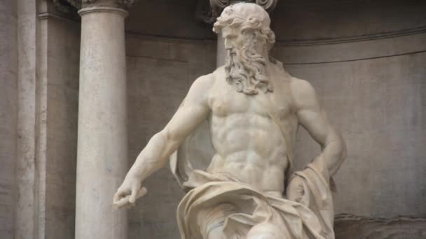 Sculpture Oceanus Trevi Fountain Italien Fontana Trevi Rome Italie — Video
