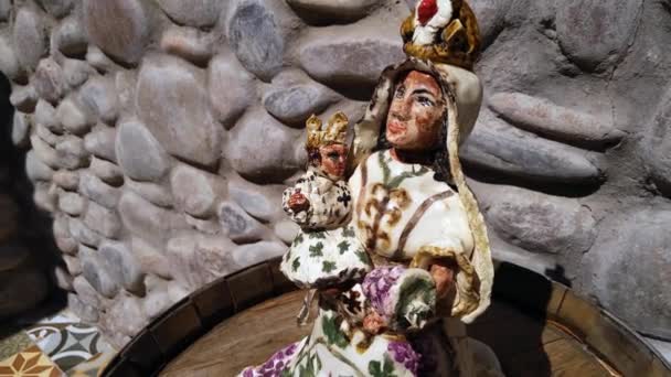 Sculptură Vârful Unui Butoi Vin Într Cramă Din Apropiere Mendoza — Videoclip de stoc