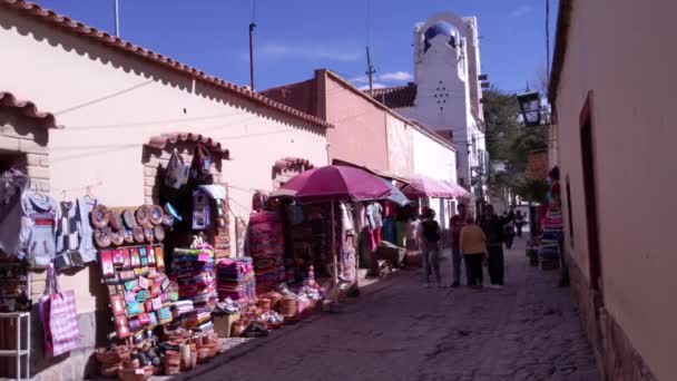 Mercado Rua Perto Prefeitura Humahuaca Espanhol Cabildo Humahuaca Província Jujuy — Vídeo de Stock